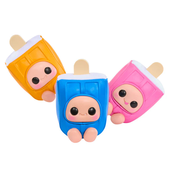 Hyojo Creamsicle Series blind box collectible plush featuring cute expressive faces inside orange, pink, and blue popsicle designs.