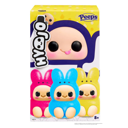 Hyojo PEEPS Marshmallow Bunny Series blind box collectible plush featuring cute expressive faces inside pink, blue, and yellow bunny marshmallow designs.