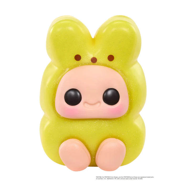 Hyojo PEEPS Marshmallow Bunny Series blind box collectible plush featuring cute expressive faces inside pink, blue, and yellow bunny marshmallow designs.