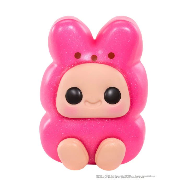 Hyojo PEEPS Marshmallow Bunny Series blind box collectible plush featuring cute expressive faces inside pink, blue, and yellow bunny marshmallow designs.