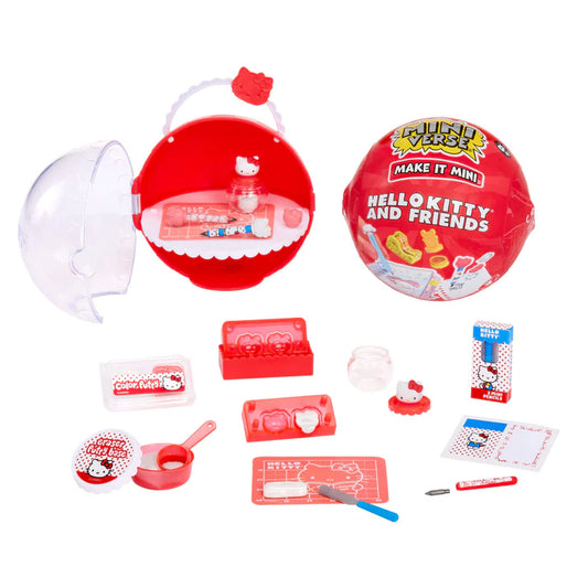 MGA's Miniverse Make It Mini Hello Kitty and Friends Series 3 surprise capsule with miniature Sanrio crafting stationery.