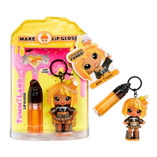 Alt Text: Yummiland Blair Treats Halloween Lip Gloss Doll with DIY Kit