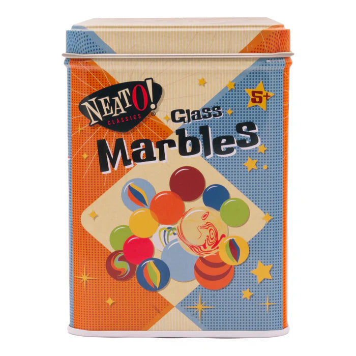 Chouette ! Des billes dans une boîte en fer-blanc