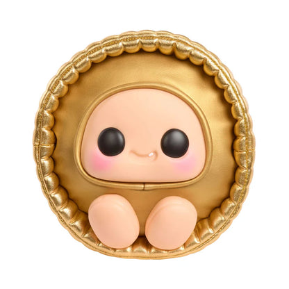 Hyojo Reese's Peanut Butter Cups Series blind box collectible plush featuring cute expressive faces inside milk chocolate, white creme, and gold peanut butter cup wrapper designs.