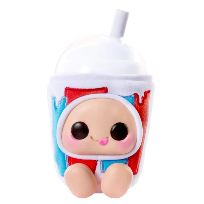 Hyojo ICEE Slushies Series blind box collectible plush featuring cute expressive faces inside cherry, blue raspberry, and white cherry soda slushie cups.
