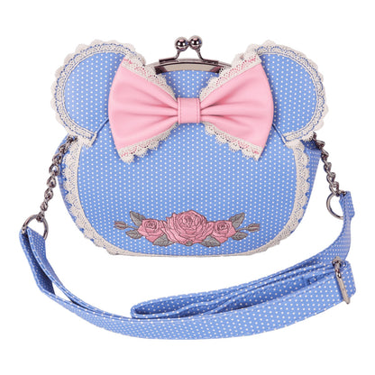 Loungefly Minnie Mouse Floral and Lace Kisslock Crossbody Bag image 0