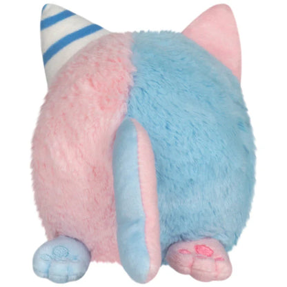 Squishable Alter Egos Cotton Candy Kitty 4-Inch Plush, a half-pink and half-blue cat soft toy with a striped horn