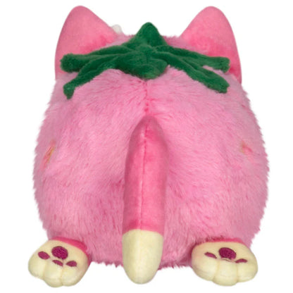 Squishable Alter Egos Series 18 Strawberry Kitty 4.5-Inch Plush, a pink and cream cat soft toy with strawberry leaf accents