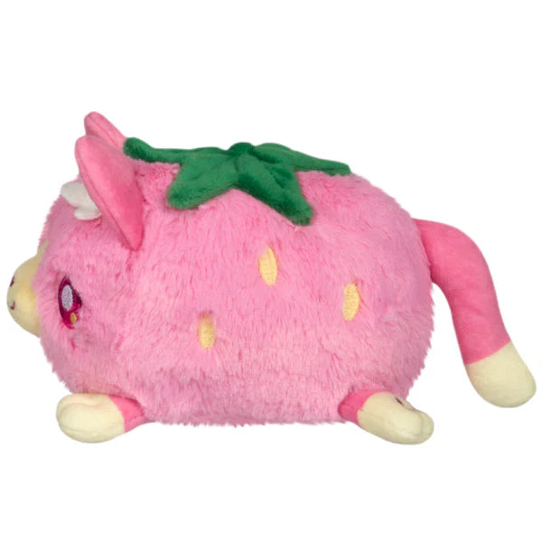 Squishable Alter Egos Series 18 Strawberry Kitty 4.5-Inch Plush, a pink and cream cat soft toy with strawberry leaf accents