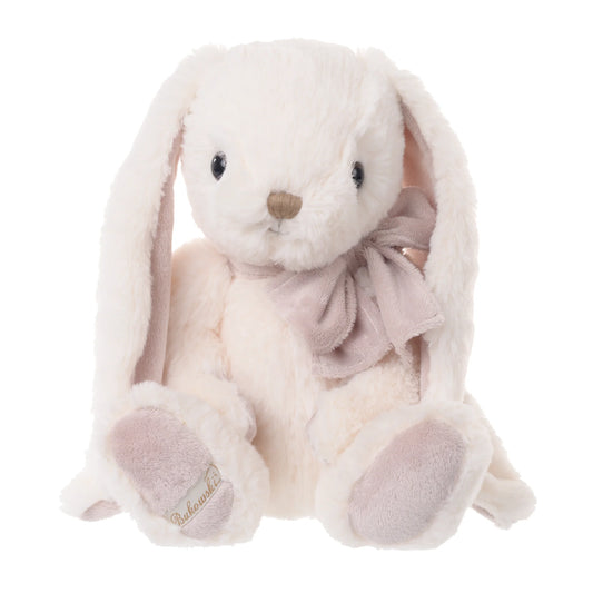 Bukowski Bears Archie 15-inch cream-colored plush bunny featuring long floppy ears and a soft bow around his neck.