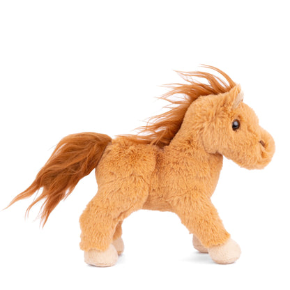 Bukowski Bears Baby Chocolate brown horse plush featuring a soft coat and fluffy mane.