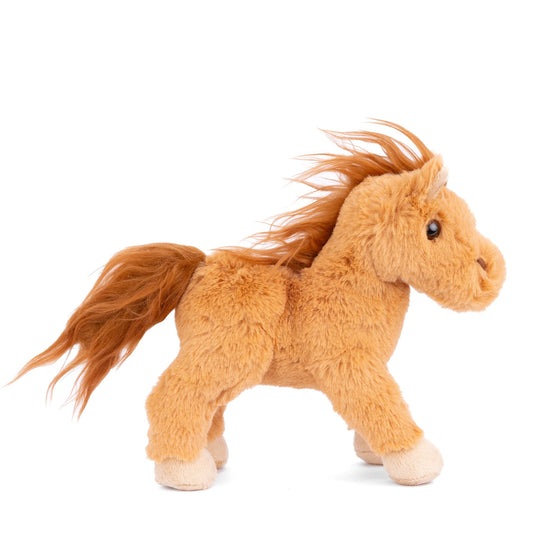 Bukowski Bears Baby Chocolate brown horse plush featuring a soft coat and fluffy mane.