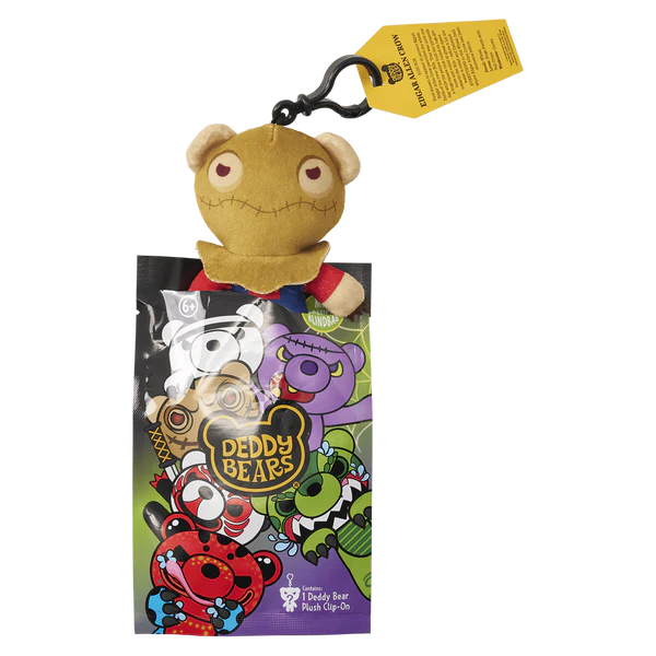 Assortment of Deddy Bears Series 5 creepy-cute clip-on plush characters in their mystery blind bags.