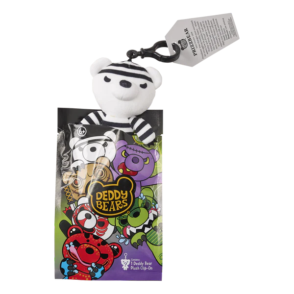 Assortment of Deddy Bears Series 5 creepy-cute clip-on plush characters in their mystery blind bags.