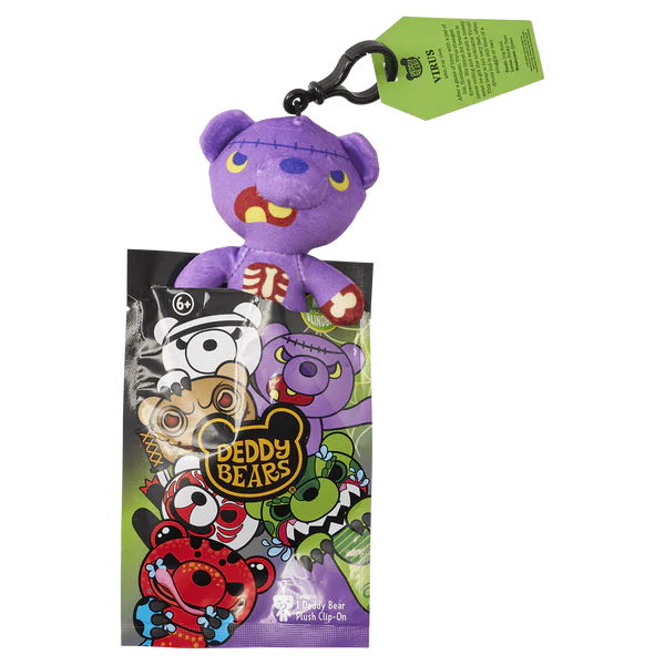 Assortment of Deddy Bears Series 5 creepy-cute clip-on plush characters in their mystery blind bags.