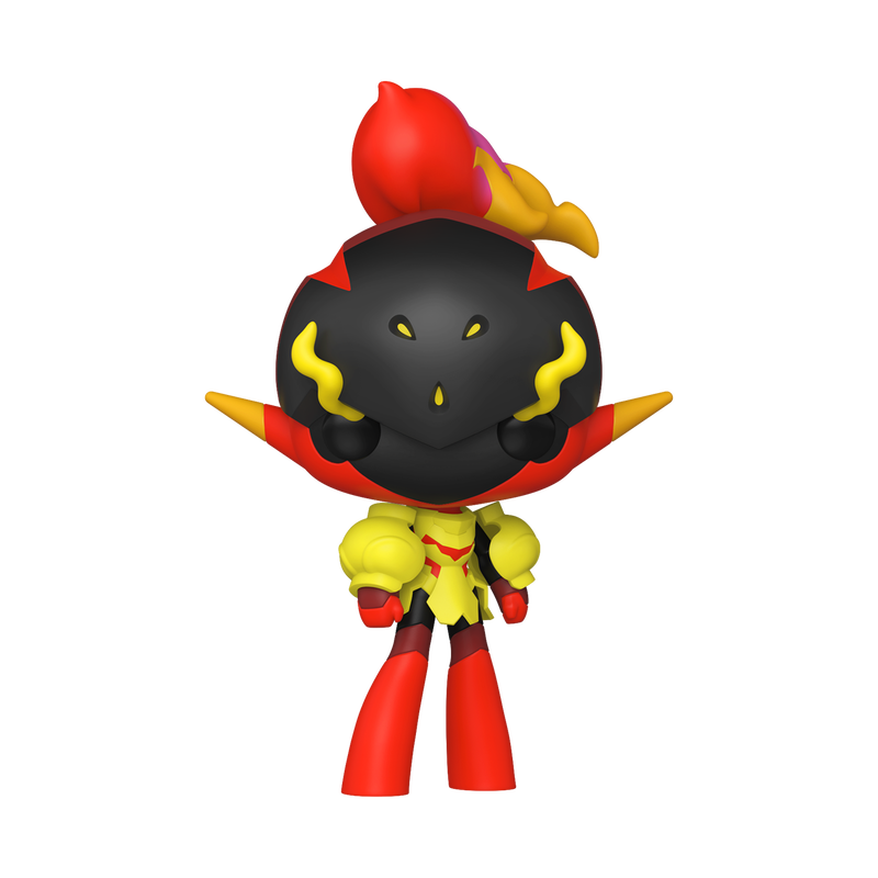 Funko Pop! Pokémon Armarouge vinyl figure featuring crimson and yellow armor with a flaming crest.