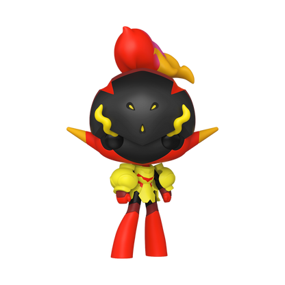 Funko Pop! Pokémon Armarouge vinyl figure featuring crimson and yellow armor with a flaming crest.