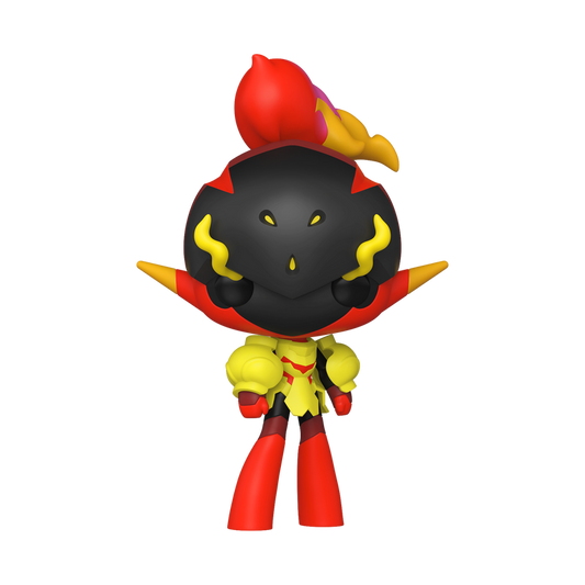 Funko Pop! Pokémon Armarouge vinyl figure featuring crimson and yellow armor with a flaming crest.