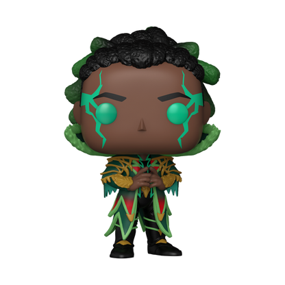Funko Pop! Magic: The Gathering Dellian Fel vinyl figure featuring green facial markings and ornate spellcasting robes.