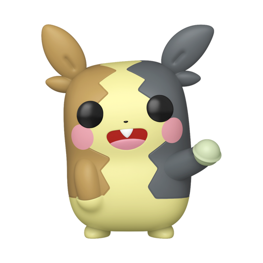 Funko Pop! Pokémon Morpeko Full Belly Mode vinyl figure featuring a two-toned yellow and brown coat with pink cheeks waving hello