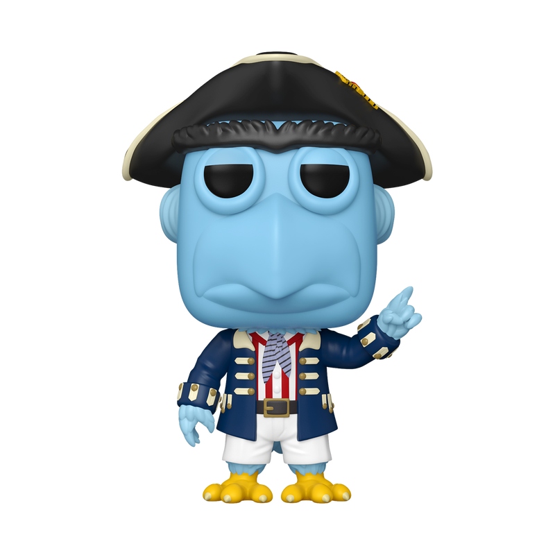Funko Pop! Muppet Treasure Island Sam Eagle figure wearing a pirate tricorne hat and navy naval coat.
