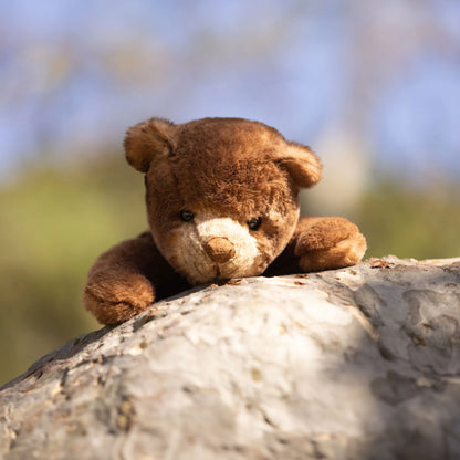 Bukowski Bears Ranger 13-inch plush brown bear sitting down, featuring luxurious soft fur and a textured nose.