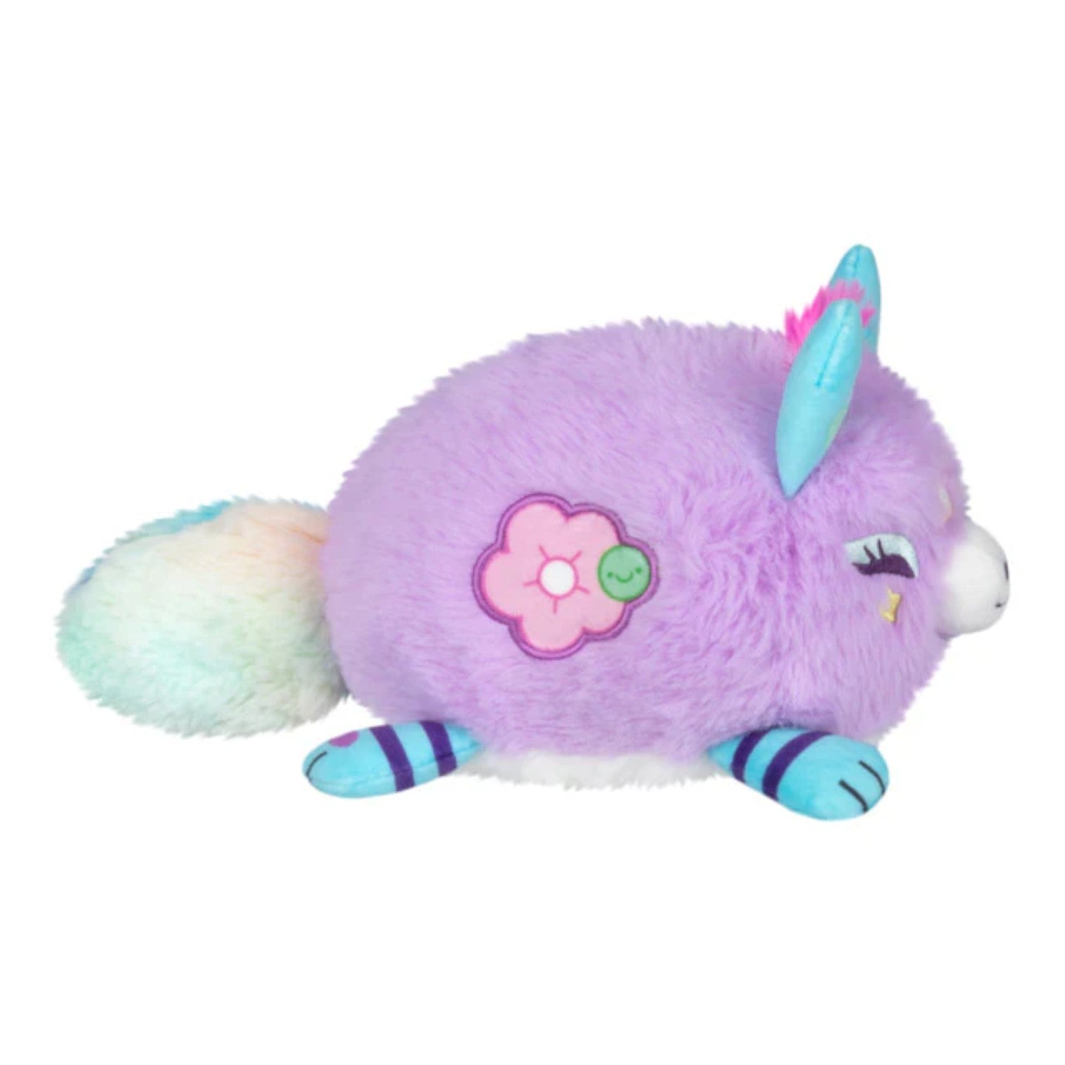 Decora Kitsune plush with colorful bows and accessories side
