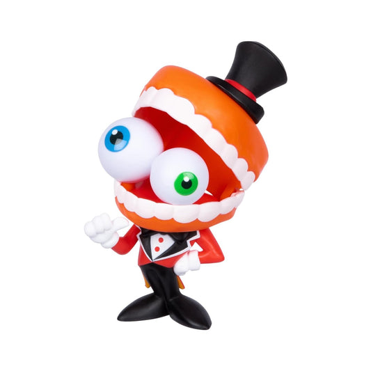 The Amazing Digital Circus 4-inch Caine vinyl figure featuring a yapping jaw and collector card