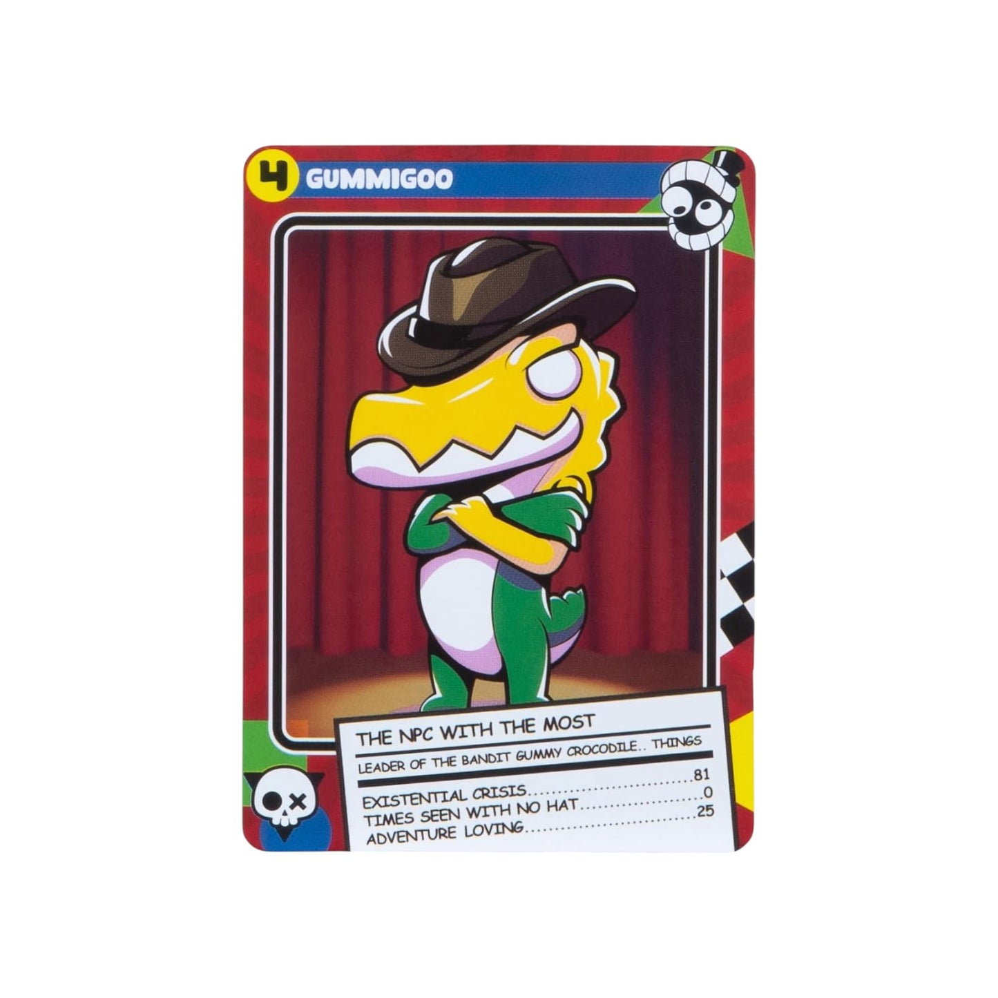 Card featuring The Amazing Digital Circus 4-inch Gummigoo vinyl figure featuring a luminous skin effect and collector card