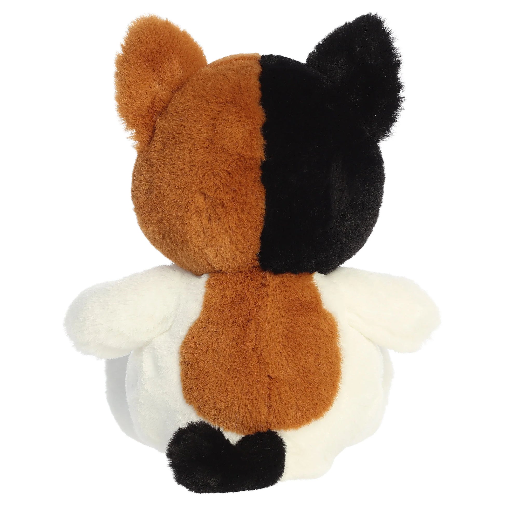 Aurora Dumplin' 9.5-inch Calico Kitten plush toy featuring a chonky white body, soft calico patterned head, and a minimalist face.