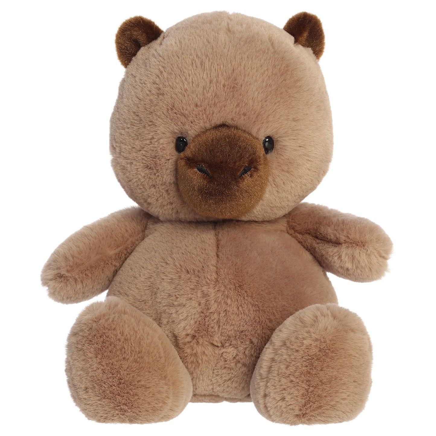Aurora Dumplin' 9-inch Capybara plush toy featuring a chonky warm brown body, tiny plump limbs, and a sweet minimalist expression.