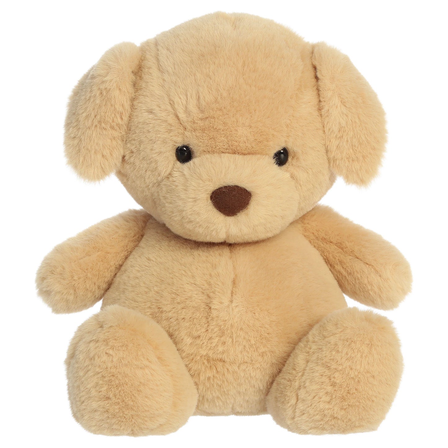 Aurora Dumplin' golden retriever plush featuring a plump round body, floppy ears, and a dark brown nose.
