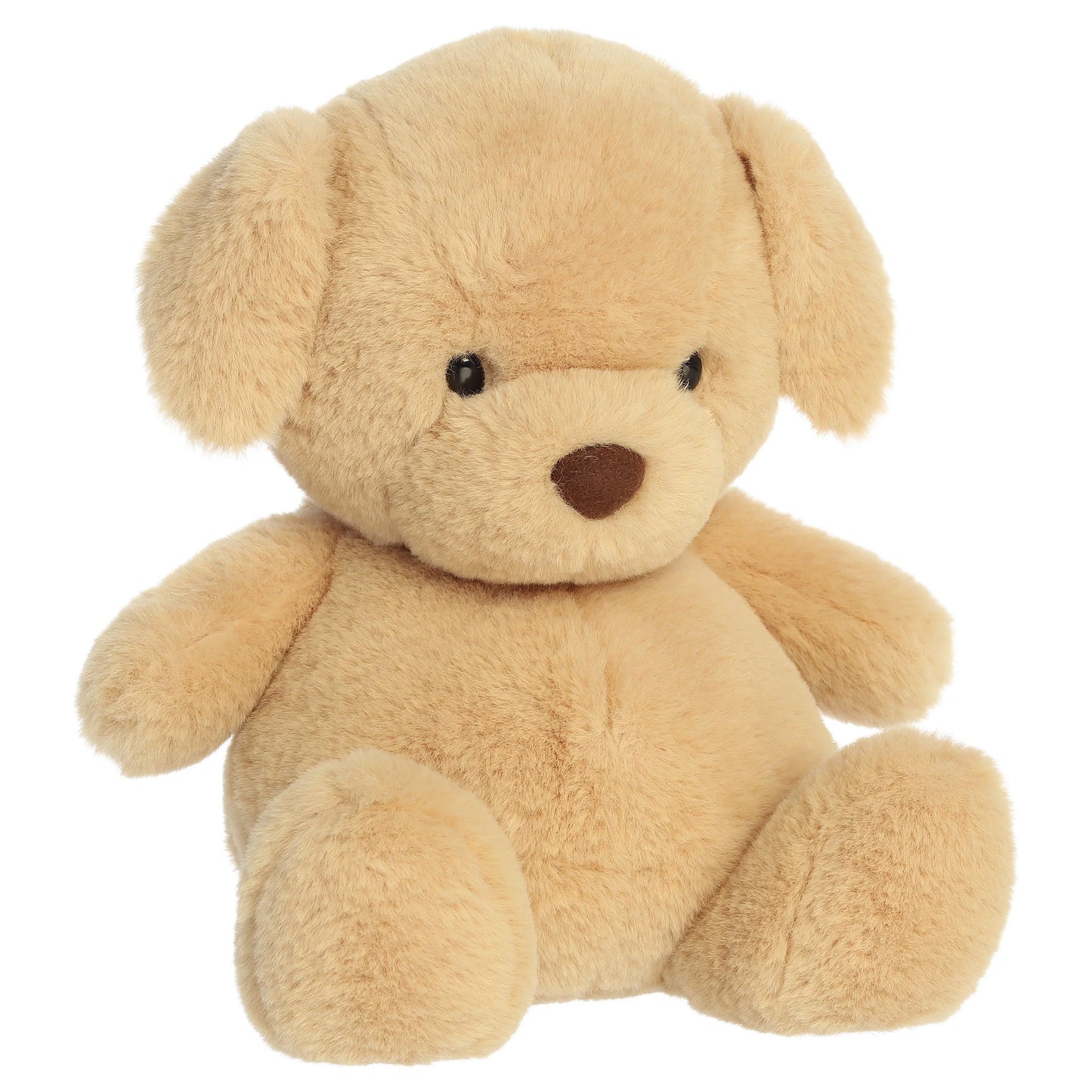 Aurora Dumplin' golden retriever plush featuring a plump round body, floppy ears, and a dark brown nose.