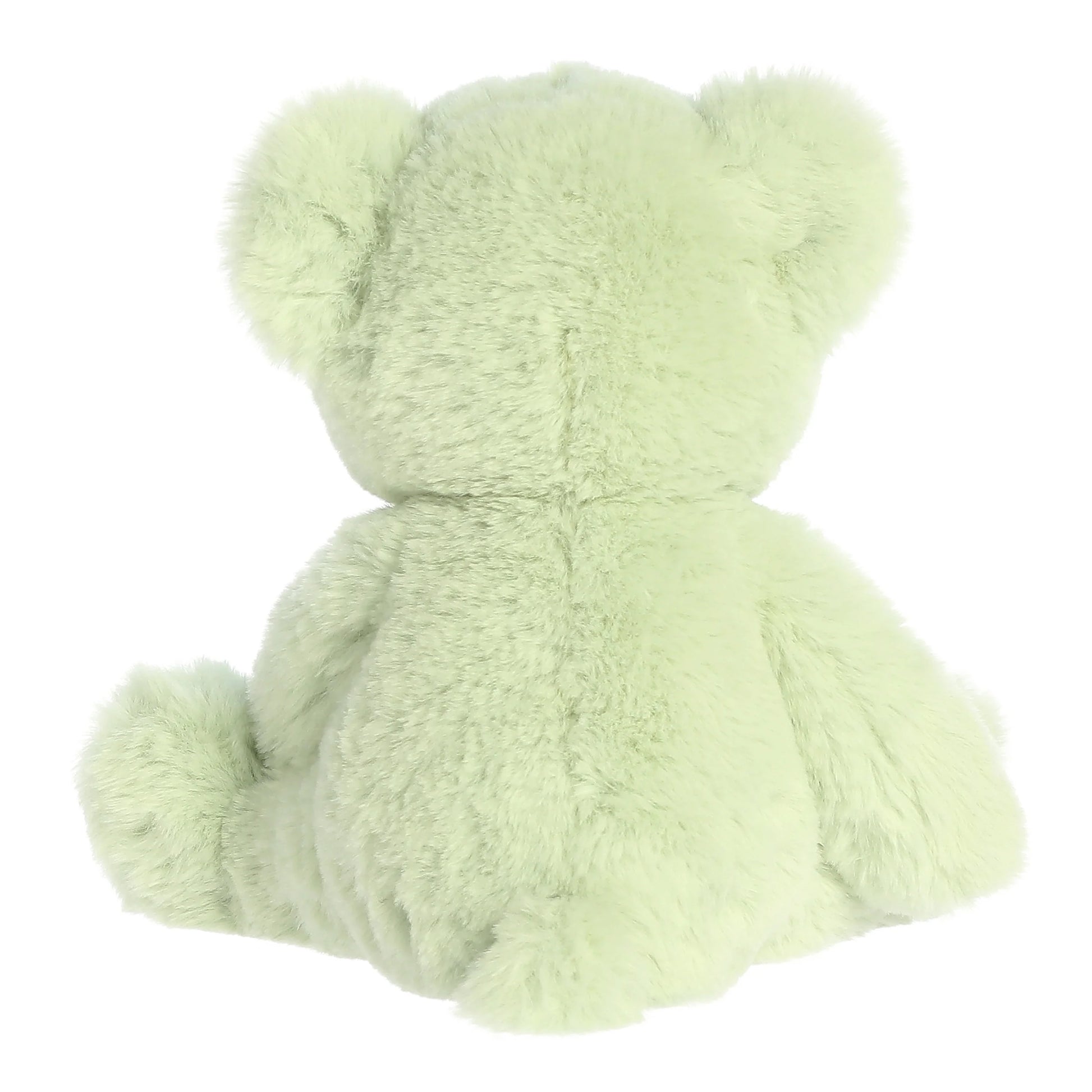Back Product view of Aurora Gelato Bear Pistachio, a soft mint green teddy bear with a fluffy texture and brown nose.