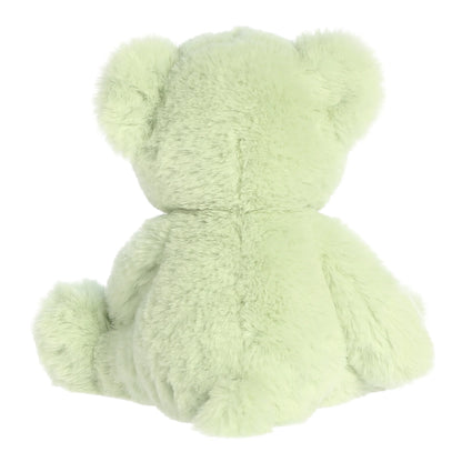 Back Product view of Aurora Gelato Bear Pistachio, a soft mint green teddy bear with a fluffy texture and brown nose.