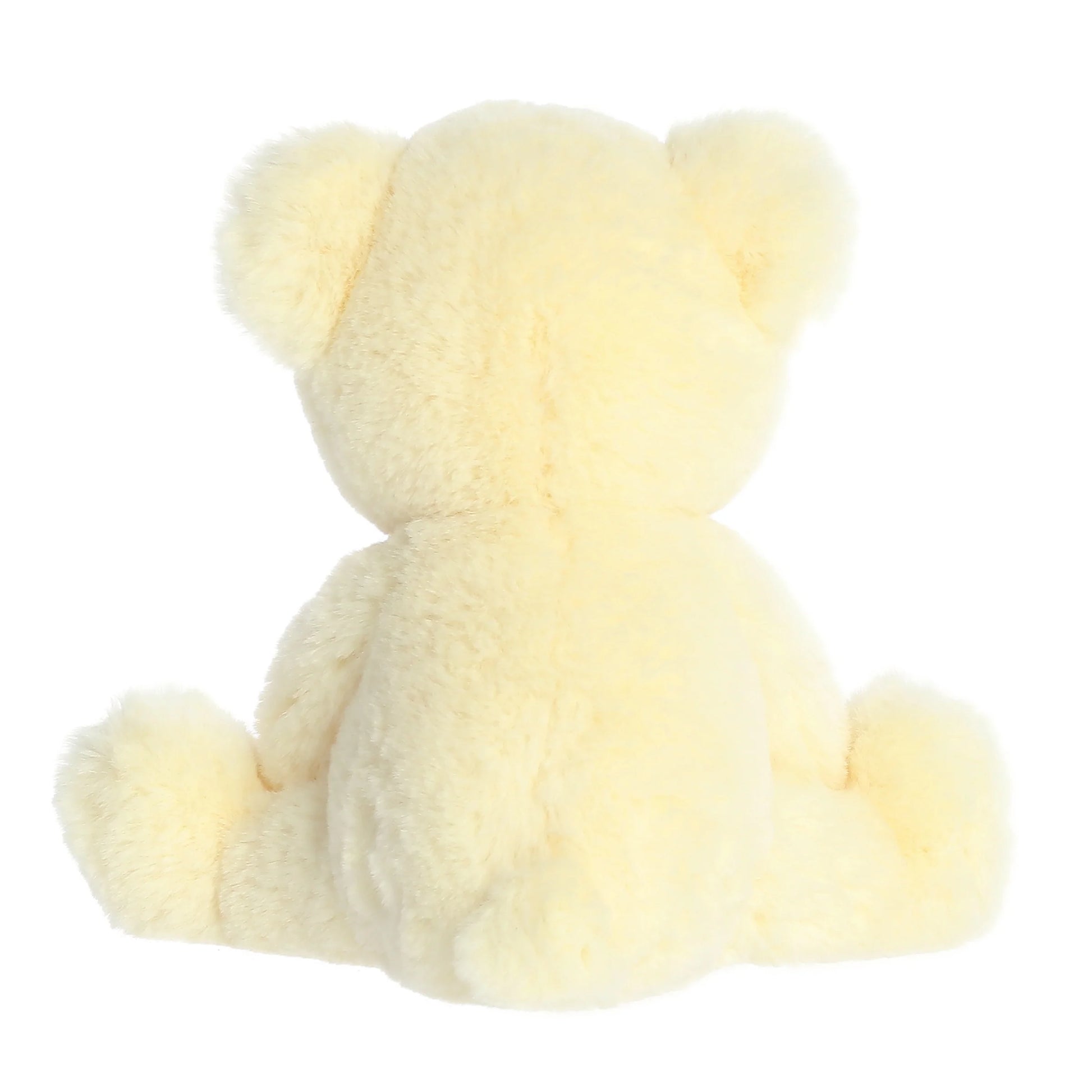 Back Product view of Aurora Gelato Bear Vanilla, a soft cream-white teddy bear with a fluffy texture and brown nose.
