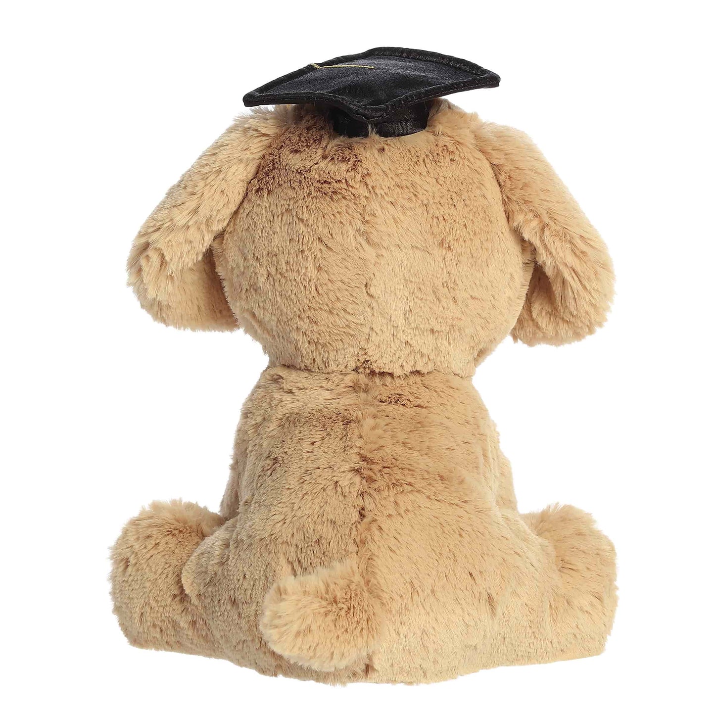 Back view of Aurora Graduation Retriever Pup plush