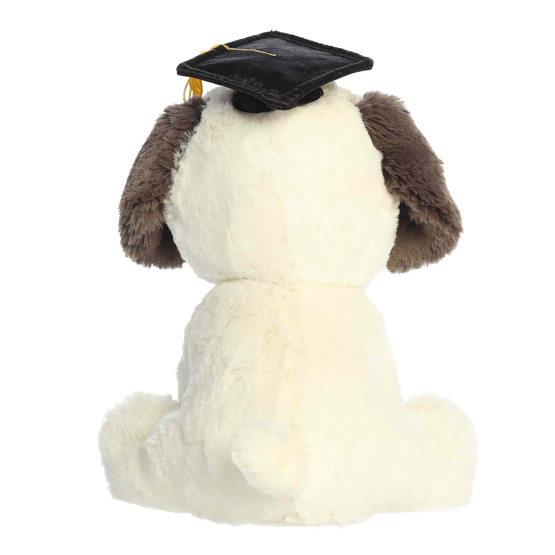 Back view of Aurora Graduation Terrier Pup plush
