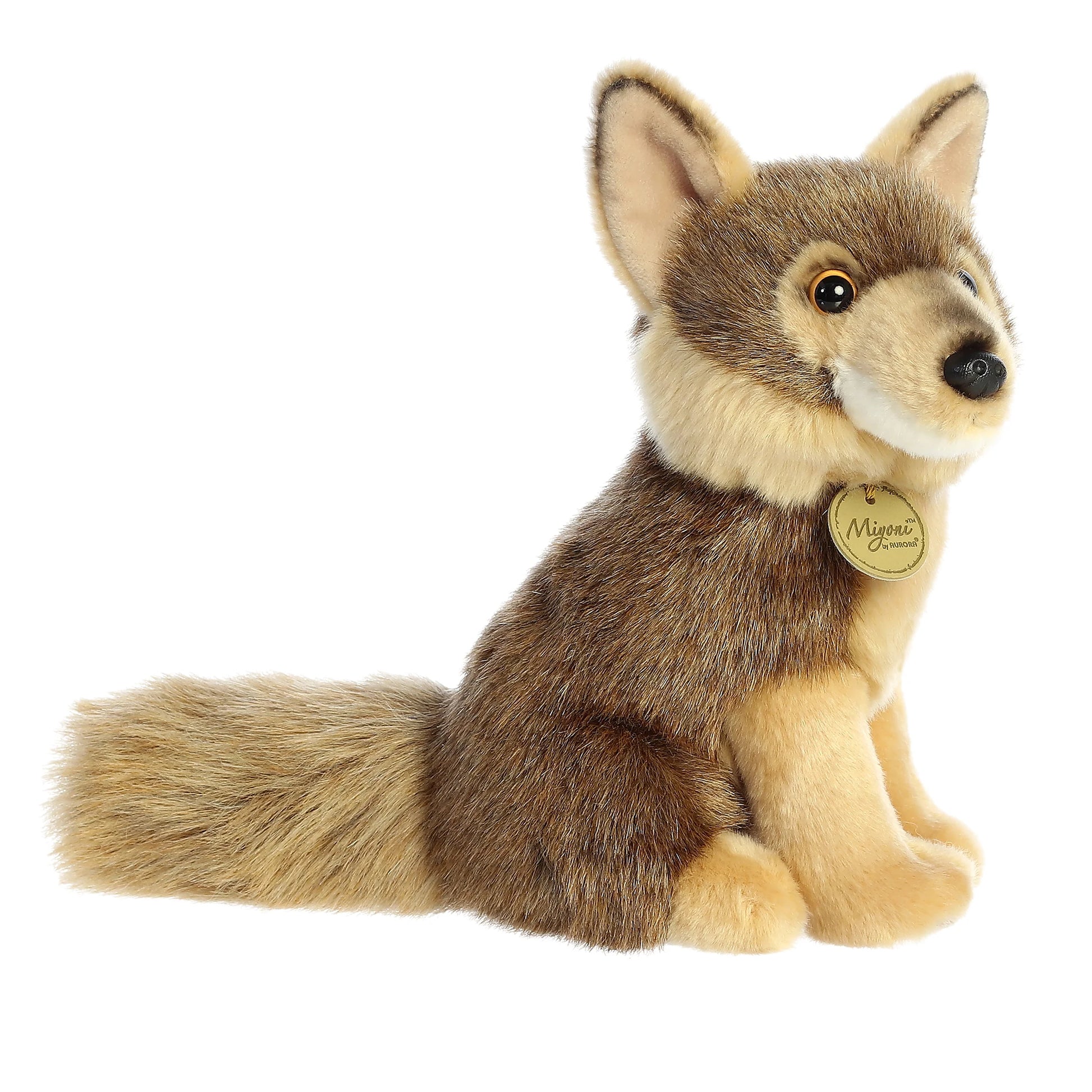 Angled view of Aurora Miyoni Coyote 9.5-Inch Plush