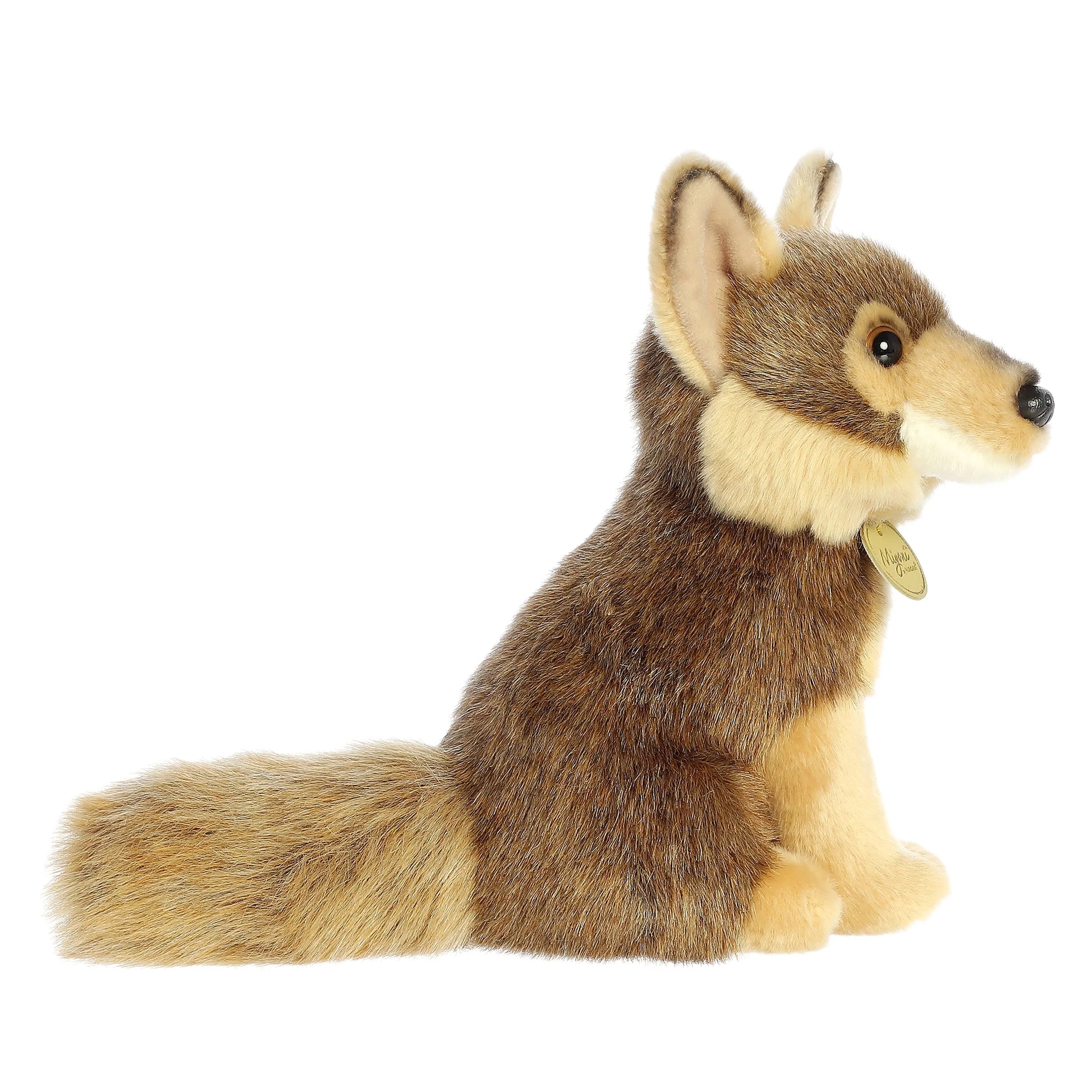 Side view of Aurora Miyoni Coyote 9.5-Inch Plush