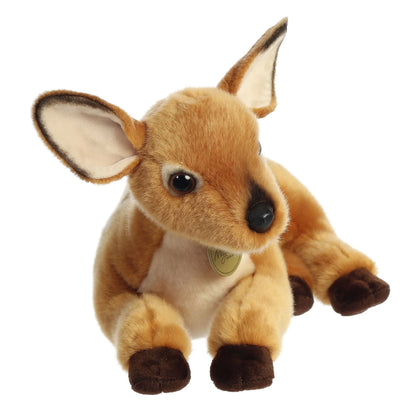 Aurora Miyoni Deer fawn plush stuffed animal featuring a spotted tan coat and expressive ears in a resting pose.