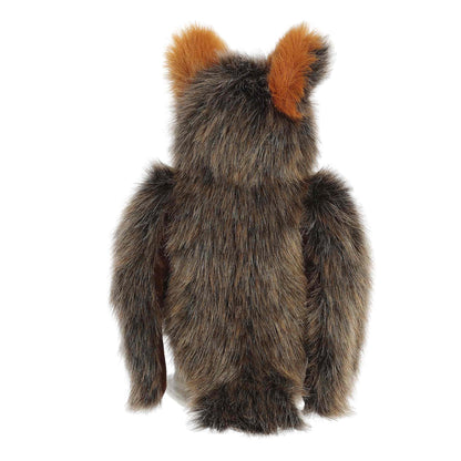 Back view of Aurora Miyoni Great Horned Owl 11-inch plush soft toy