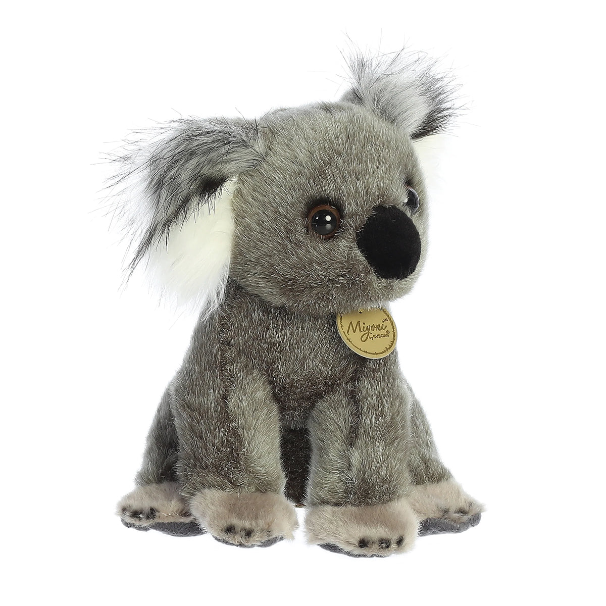 Aurora Miyoni Koala plush stuffed animal featuring realistic grey fur and fluffy ears sitting upright.