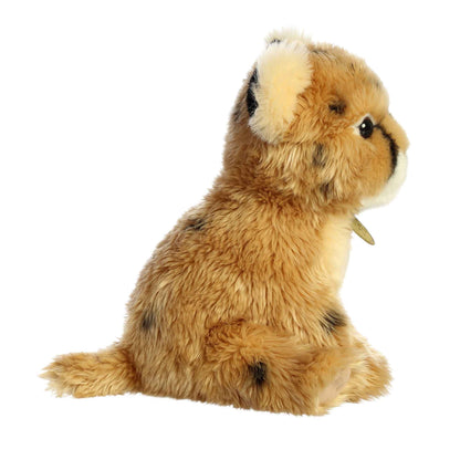 Aurora Miyoni Tots Cheetah Cub plush animal featuring spotted golden fur and a golden Miyoni chest tag.