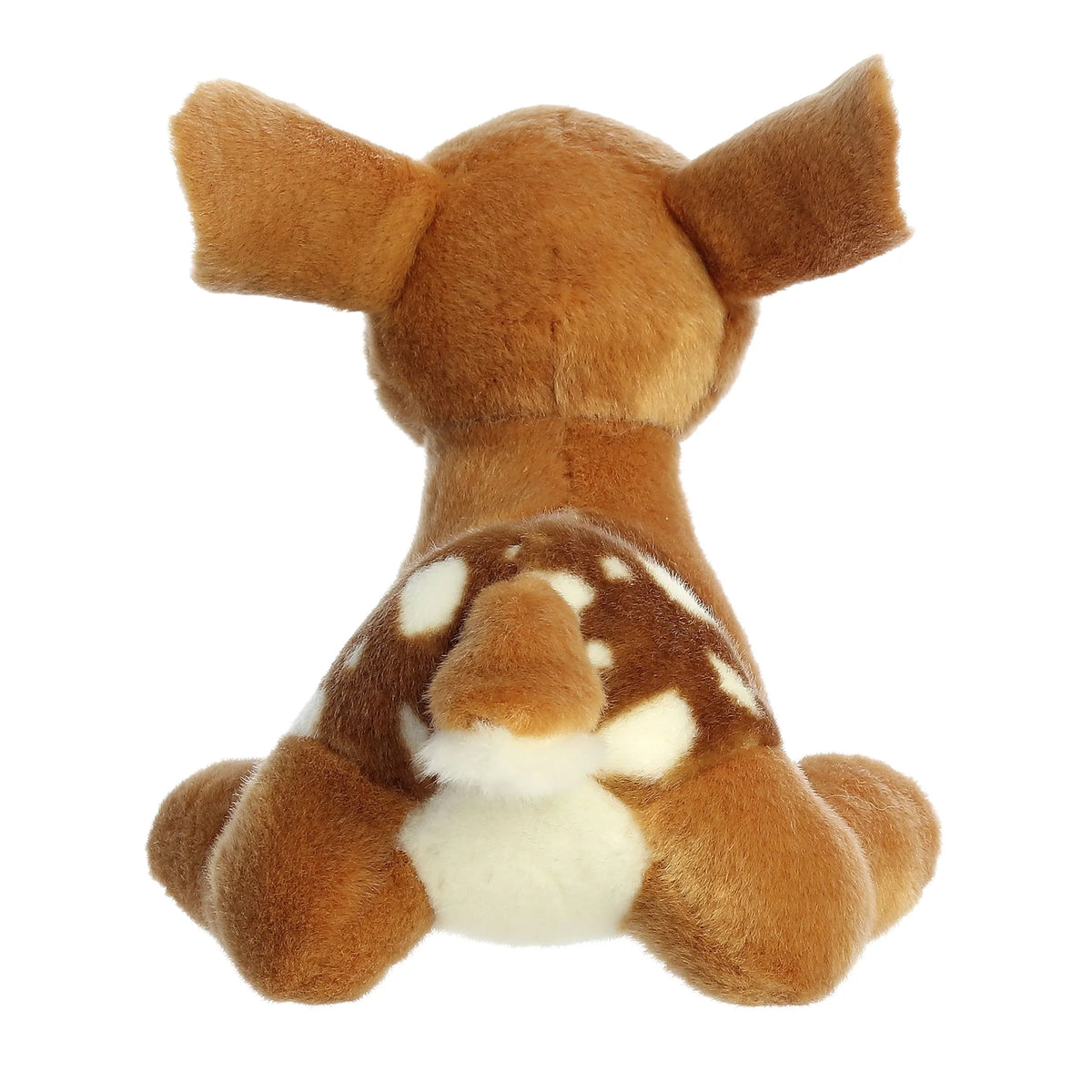 Aurora Miyoni Tots Fawn plush stuffed animal featuring a spotted coat and large expressive ears in a resting pose.