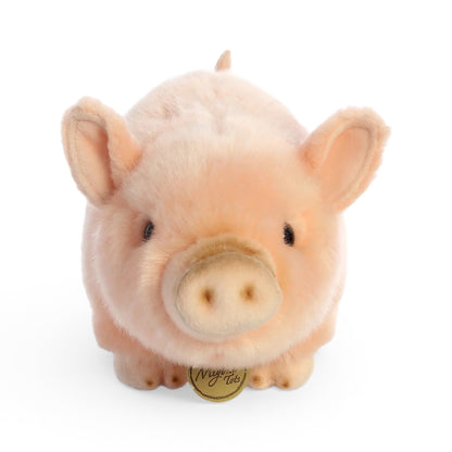 Aurora Miyoni Tots Pink Pot-Bellied Piglet plush animal with soft pink fur and a golden Miyoni chest tag.