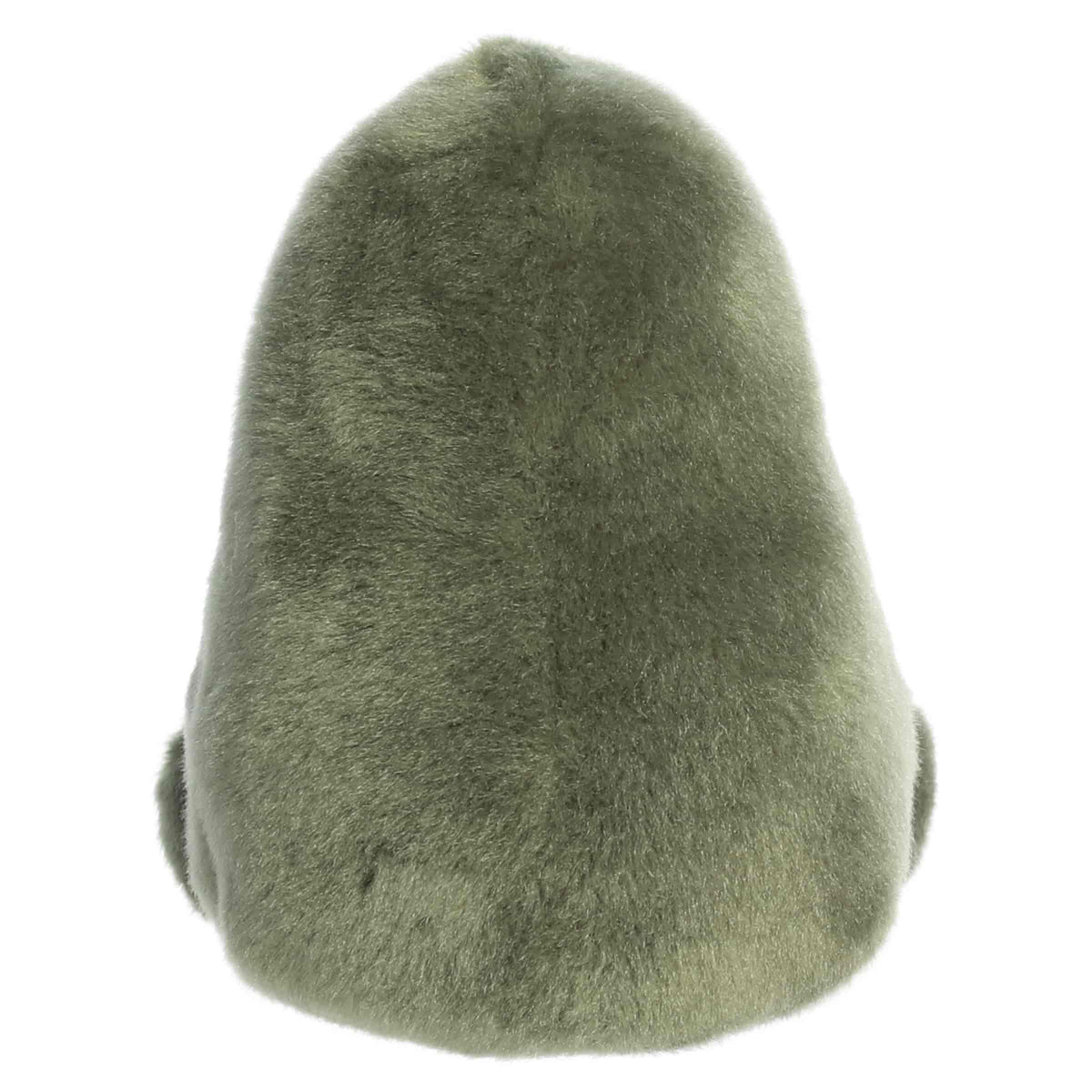 Aurora Palm Pals Aimee Strawberry Avocado plush toy featuring soft green fur, a dark rind trim, an embroidered strawberry belly, and rosy cheeks sitting upright.
