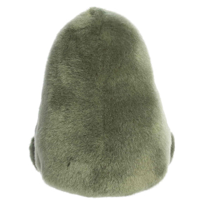 Aurora Palm Pals Aimee Strawberry Avocado plush toy featuring soft green fur, a dark rind trim, an embroidered strawberry belly, and rosy cheeks sitting upright.