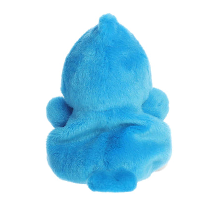Back view of Aurora Palm Pals Chatters Blue Jay, a small blue bird plush.