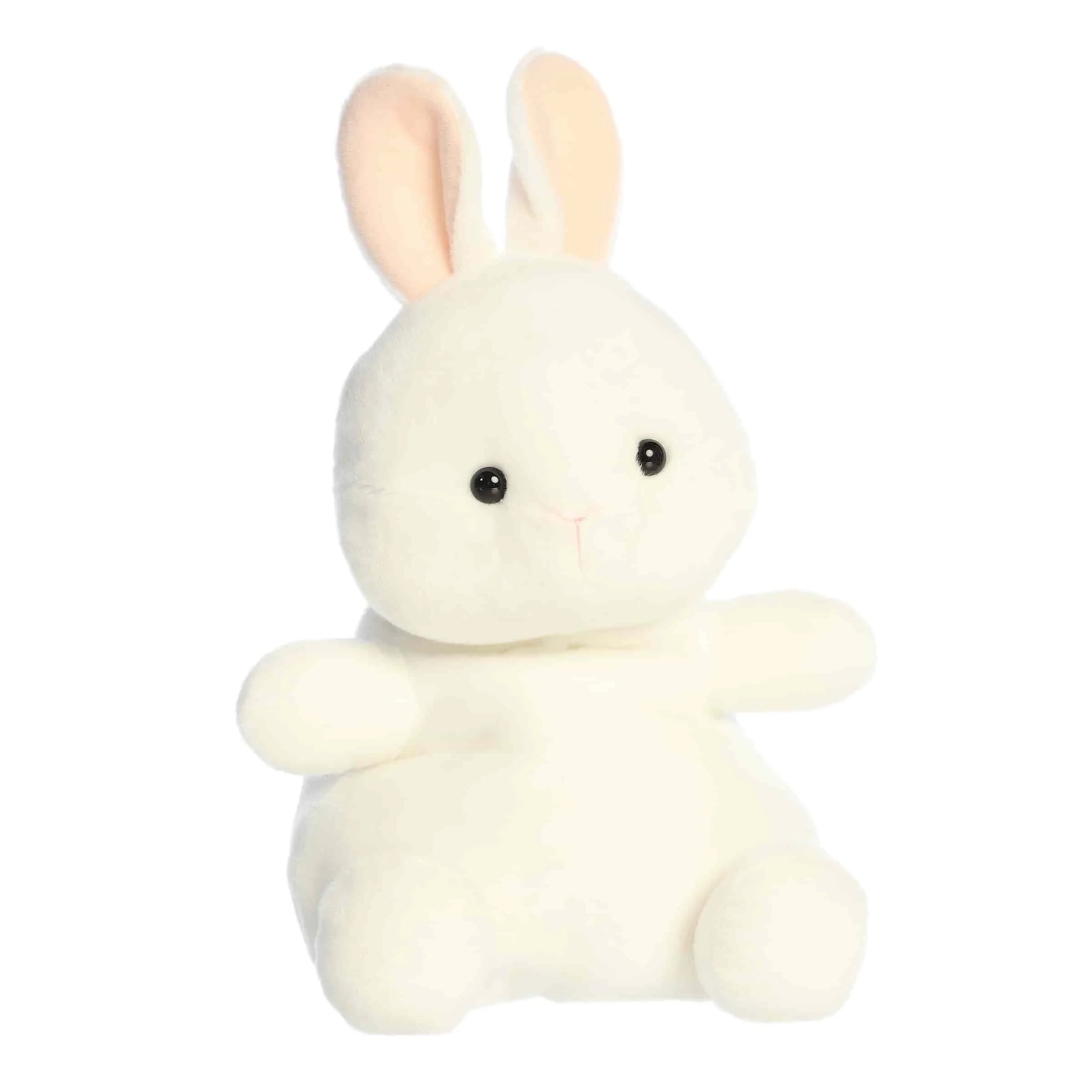 Angled view of Aurora Palm Pals Cottontail Bunny, a giant 13-inch white rabbit plush.